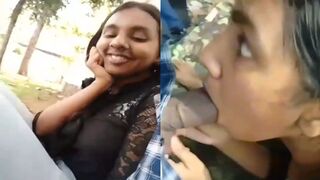 Park mai apne boyfriend k sath baithi chusi lund
